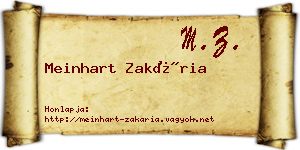 Meinhart Zakária névjegykártya